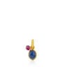 Vermeil Silver Tiny Pendant with Dumortierite and Ruby