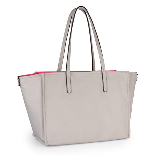 Taupe-fuchsia Nylon Doromy Shopping bag