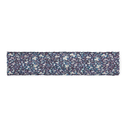 Plisowany fular z kolekcji Kaos Unique w kolorze niebiesko-wielokolorowym
