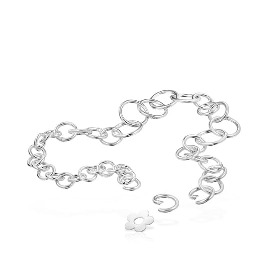 Collier Hold Metal fleur en Argent