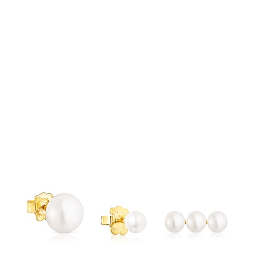 Set of Gloss Earrings with Pearls | TOUS