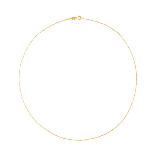 Collier ras du cou TOUS Chain en Or avec billes intercalées, 45 cm.
