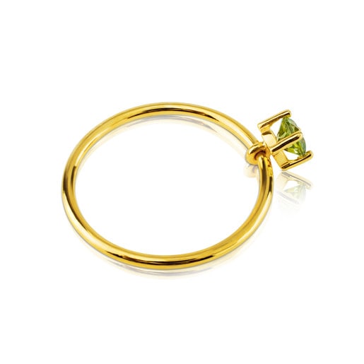 Золотое кольцо Mix Color с перидотом