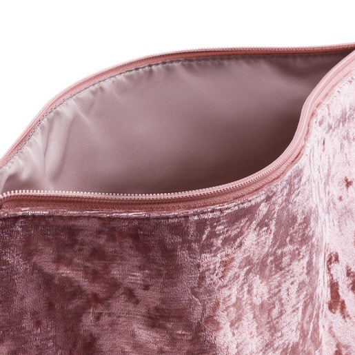 Τσάντα μεσαίου μεγέθους Kaos Shock από ροζ Βελούδο