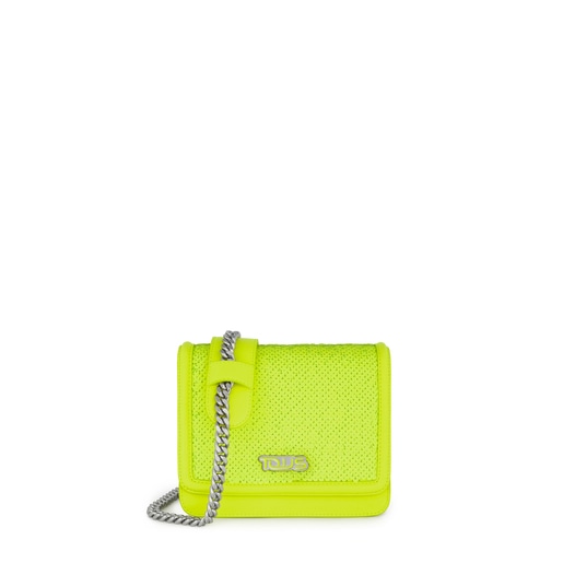 Fluorescent yellow Ruby Crossbody bag with sequins