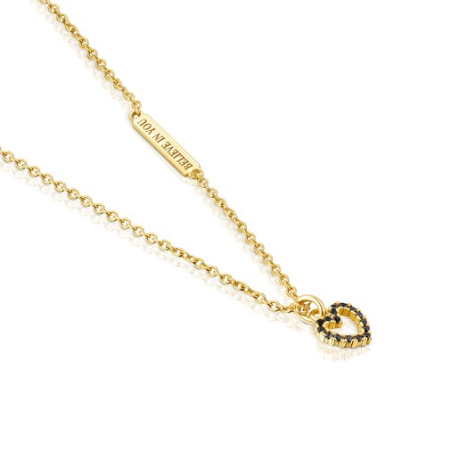 Collar con Dije corazón con baño de oro 18 kt sobre plata