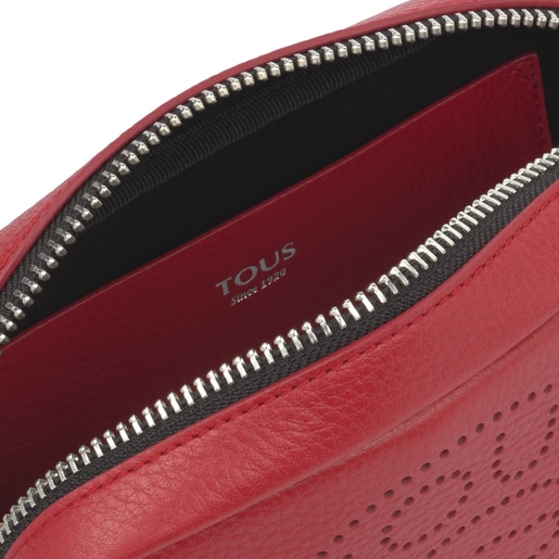 Bandolera pequeña Leissa de piel Rojo