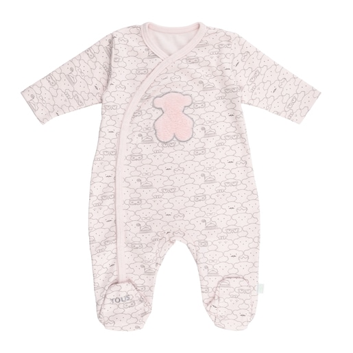 Mani Bear crossover sleepsuit in Pink