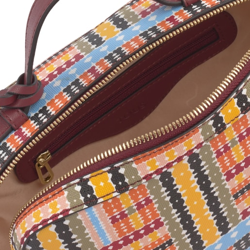 حقيبة Alicya بمقبض تلتف حول الجسم متوسطة الحجم باللون العنابي وألوان متعددة