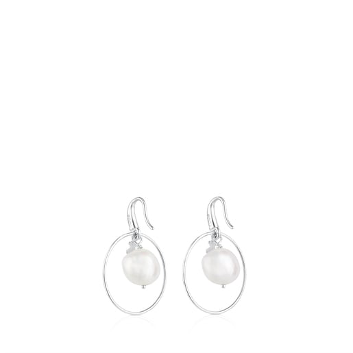 Silver Verona Earrings with Pearl