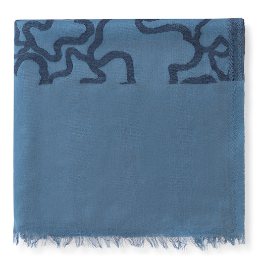 Aradia Jacquard - šála Tous vyrobená z bavlny a modalu ve modré barvě