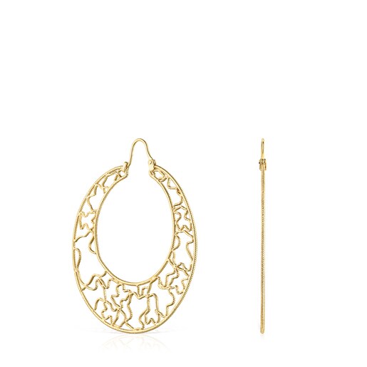 Aros Artesanías de Colombia con baño de oro 18 kt sobre plata