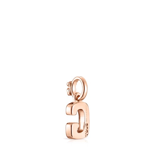 Penjoll lletra G amb bany d'or 18 kt sobre plata rosa Alphabet