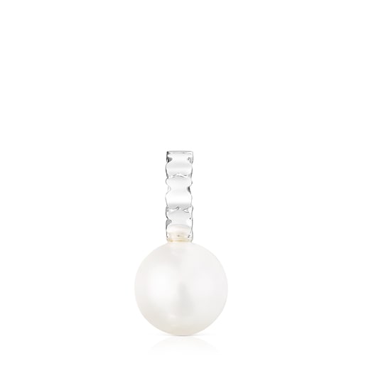 Silver Straight Pendant with Pearl