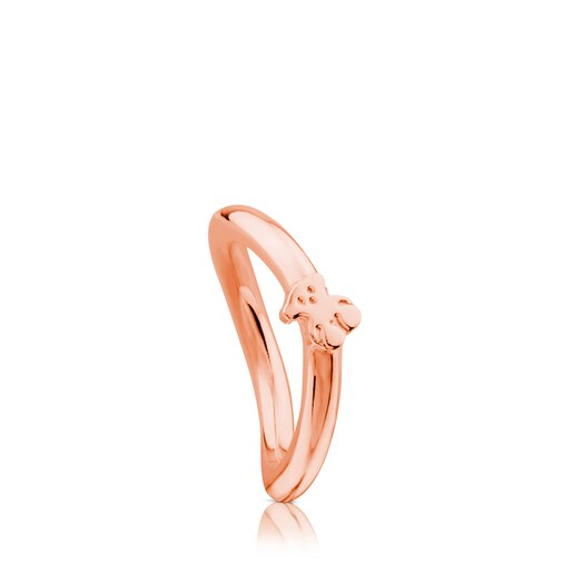 Anillo Ondas con baño de oro rosa 18 kt sobre plata