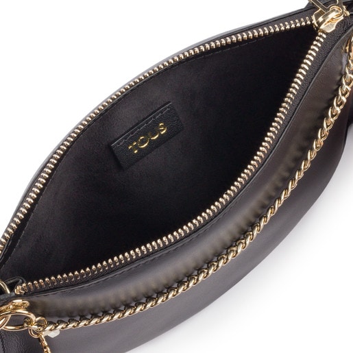 Black leather New Liz Fringes crossbody bag