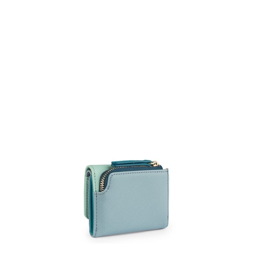 Kleines Portemonnaie mit Lasche Essence in Blau-Türkis