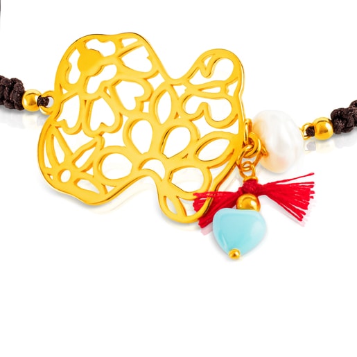 Vermeil Silver Bliss Bracelet with Pearl and Turquoises