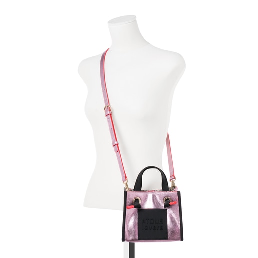 Kleine Shopping-Tasche Amaya aus Tweed in Pink