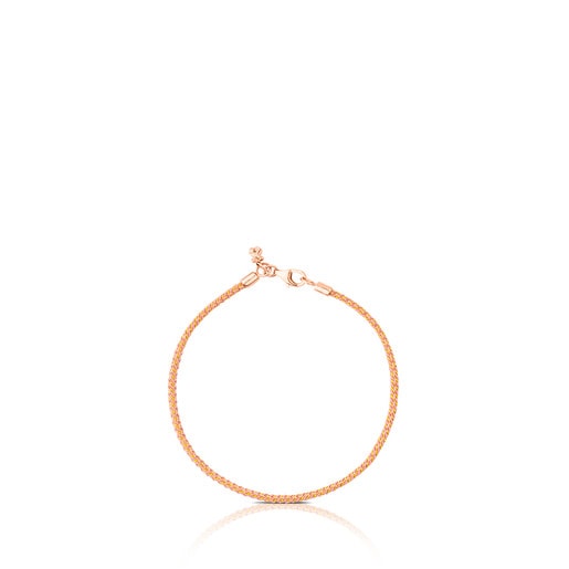 Rose Vermeil Silver TOUS Chokers Bracelet and rose Cord