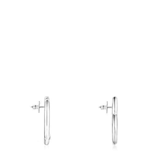 Boucles d’oreilles Hold cœur grandes en Argent