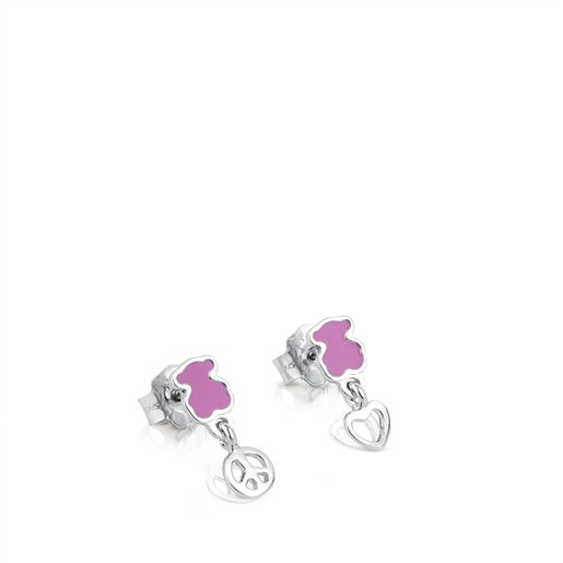 Silver Love Flower Earrings