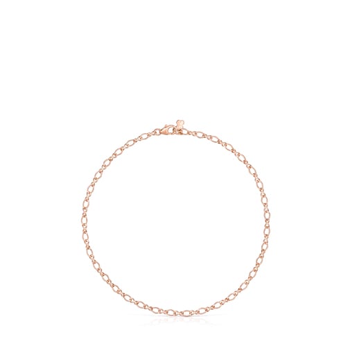 Rhombus-shaped rose Silver Vermeil TOUS Chain Anklet