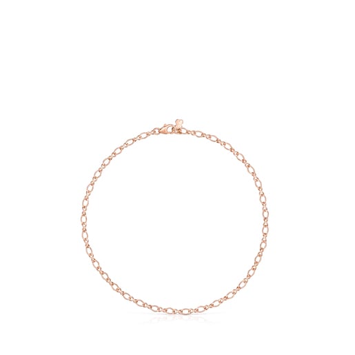 Rhombus-shaped rose Silver Vermeil TOUS Chain Anklet