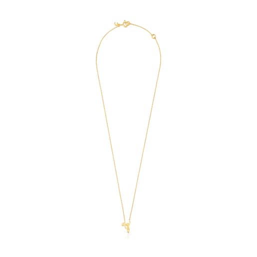 Collar mono con baño de oro 18 kt sobre plata Save