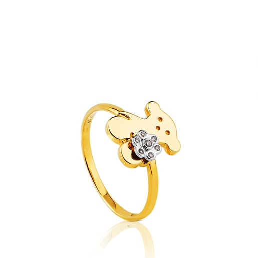 Gold Flora Ring with Diamond