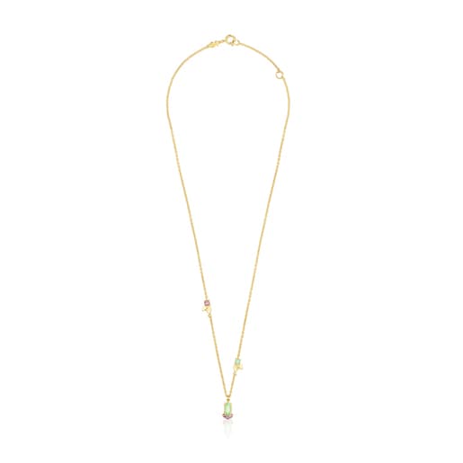 Колье Fragile Nature из вермеля с драгоценными камнями