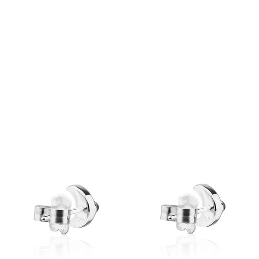 Silver Super Power Earrings with Amethyst