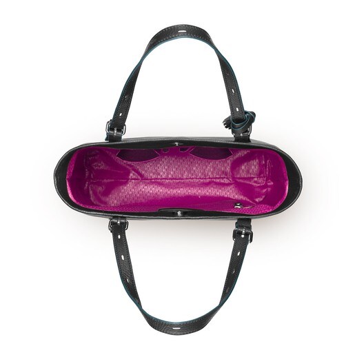 Black colored Leather Closet Shopping bag