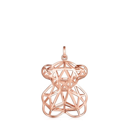 Pendentif Sketx Line grand en Argent Vermeil rose
