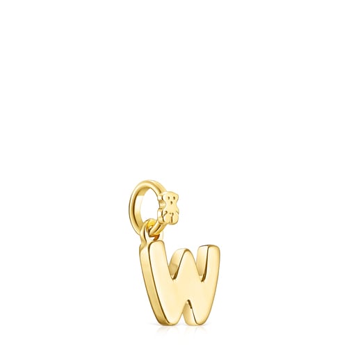 Μενταγιόν Alphabet από Χρυσό Vermeil με το γράμμα W