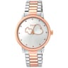 Rellotge analògic Bear Time bicolor d'acer/IP rosat