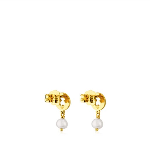 Gold Confeti Earrings with Pearl