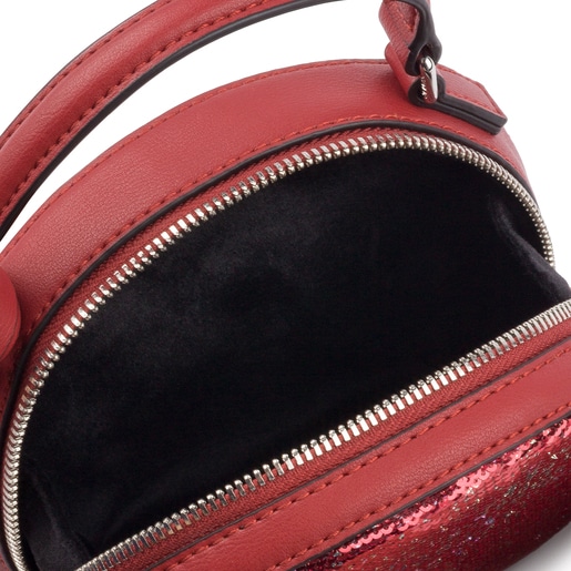 حقيبة Dulzena Sequins الصغيرة بحزام يلتف حول الجسم باللون الأحمر