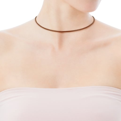 Enge Halskette TOUS Chokers aus naturfarbenem Leder