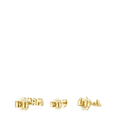 Pack Aretes TOUS Good Vibes Mama con baño de oro 18 kt sobre plata