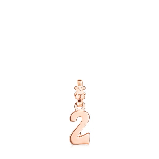 Pendentif Numbers chiffre 2 en Argent Vermeil Rosé