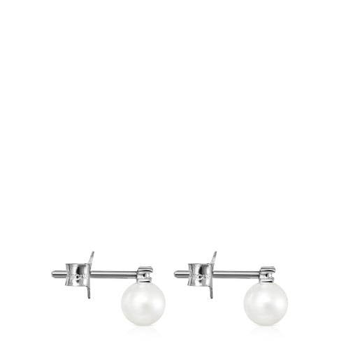 Les Classiques Earrings in White gold with Diamond and Pearl