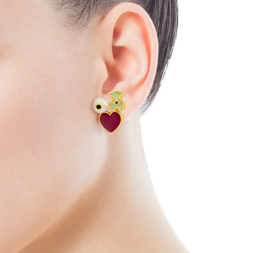 Boucles d’oreilles Face en Argent Vermeil