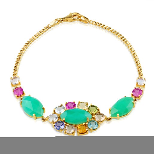 Gold Beach Bracelet with Gemstones