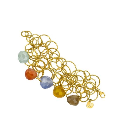 Vermeil Silver Eugenia By TOUS Cercle Bracelet with Agate