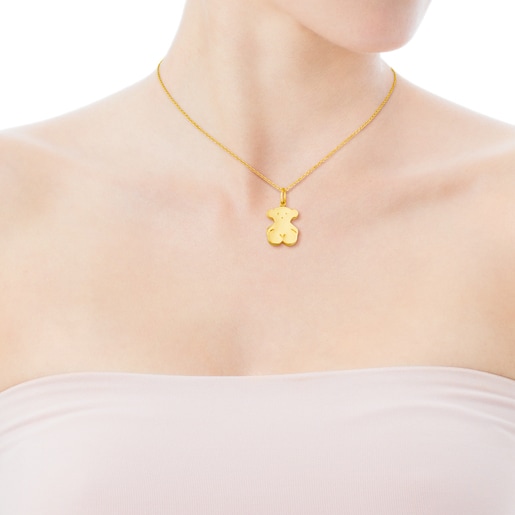 Gold Sandwich Pendant with Mother-of-Pearl