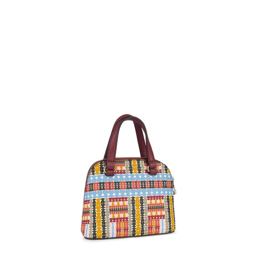 حقيبة بولينج Alicya صغيرة الحجم باللون العنابي وألوان متعددة