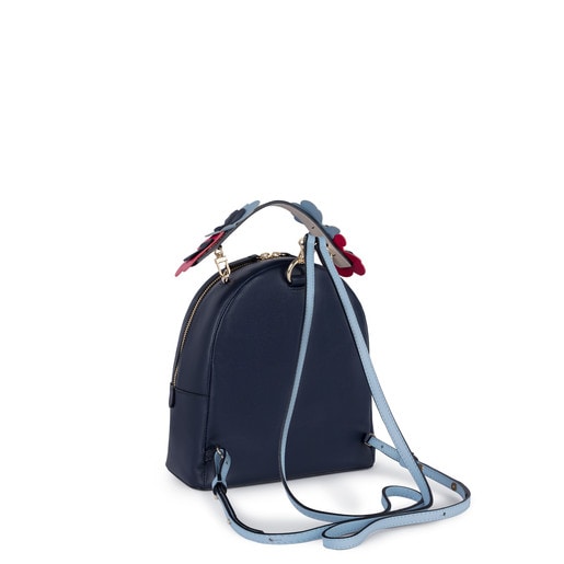 Small blue Leather Romie Backpack