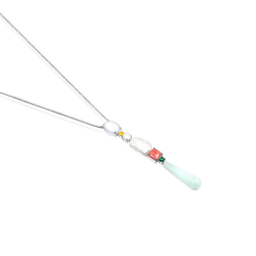 Falla Necklace in Silver with Gemstones