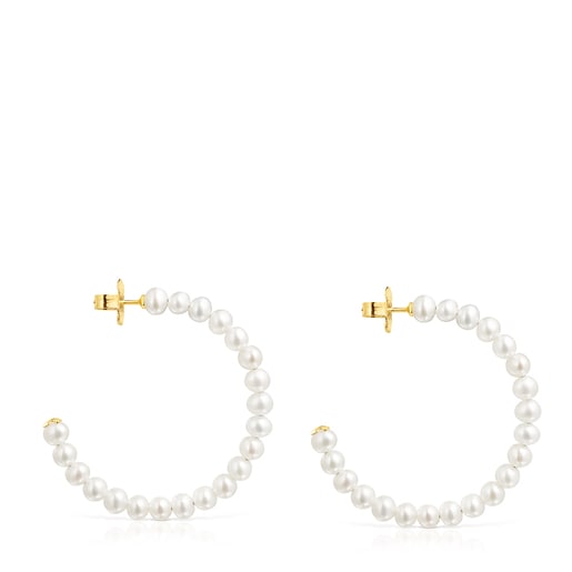Gloss hoop earrings with Pearls
